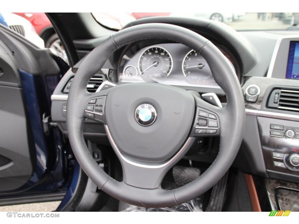 2013 BMW 6 Series 650i Convertible Cinnamon Brown Steering Wheel Photo #89244838
