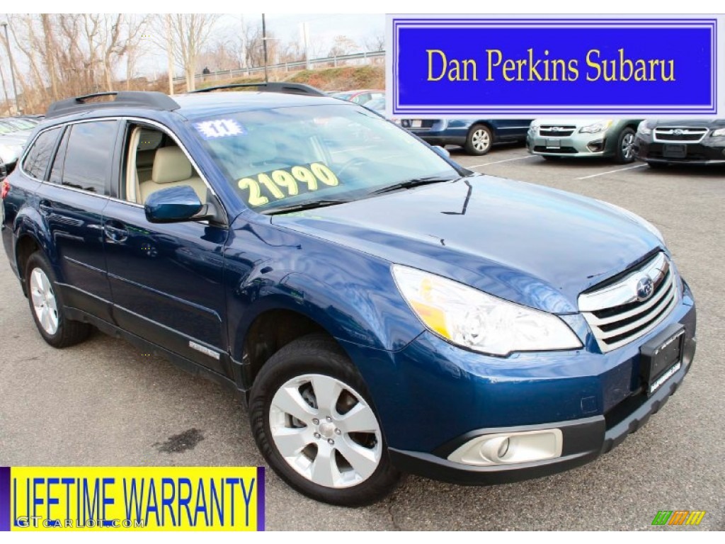 2011 Outback 2.5i Premium Wagon - Azurite Blue Pearl / Warm Ivory photo #1