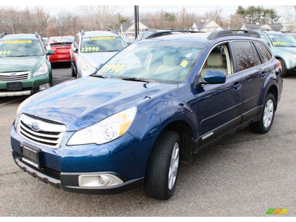 2011 Outback 2.5i Premium Wagon - Azurite Blue Pearl / Warm Ivory photo #3