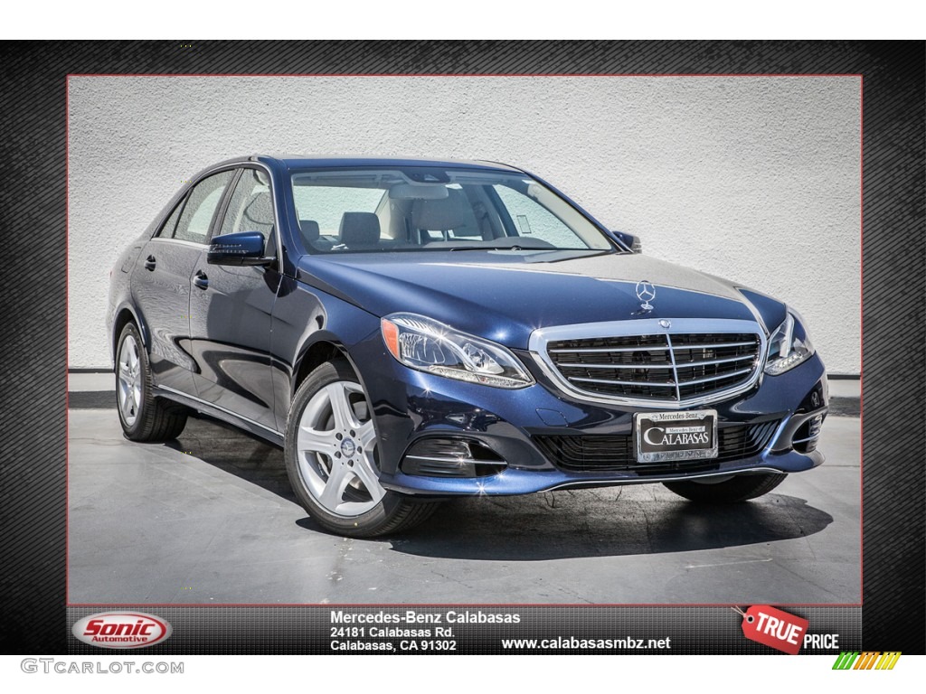 2014 E 350 Sedan - Lunar Blue Metallic / Silk Beige/Espresso Brown photo #1