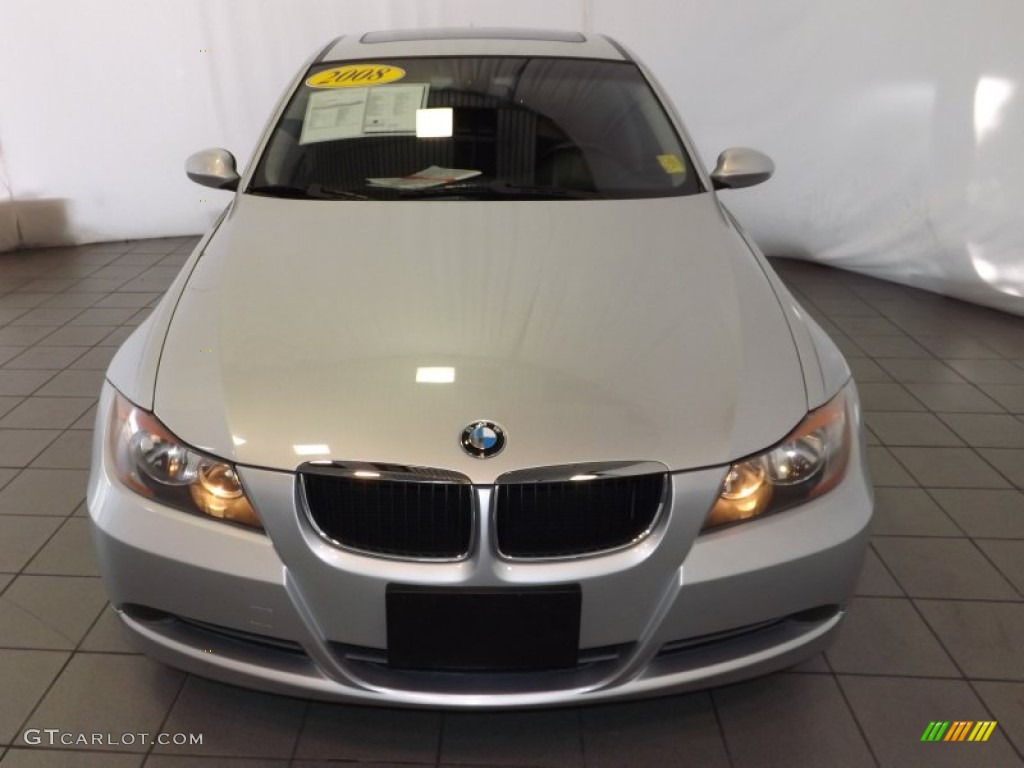 2008 3 Series 328i Sedan - Titanium Silver Metallic / Saddle Brown/Black photo #2