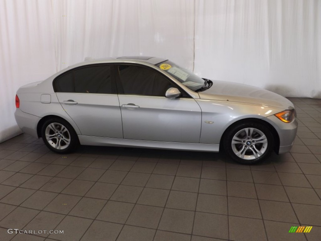 2008 3 Series 328i Sedan - Titanium Silver Metallic / Saddle Brown/Black photo #5