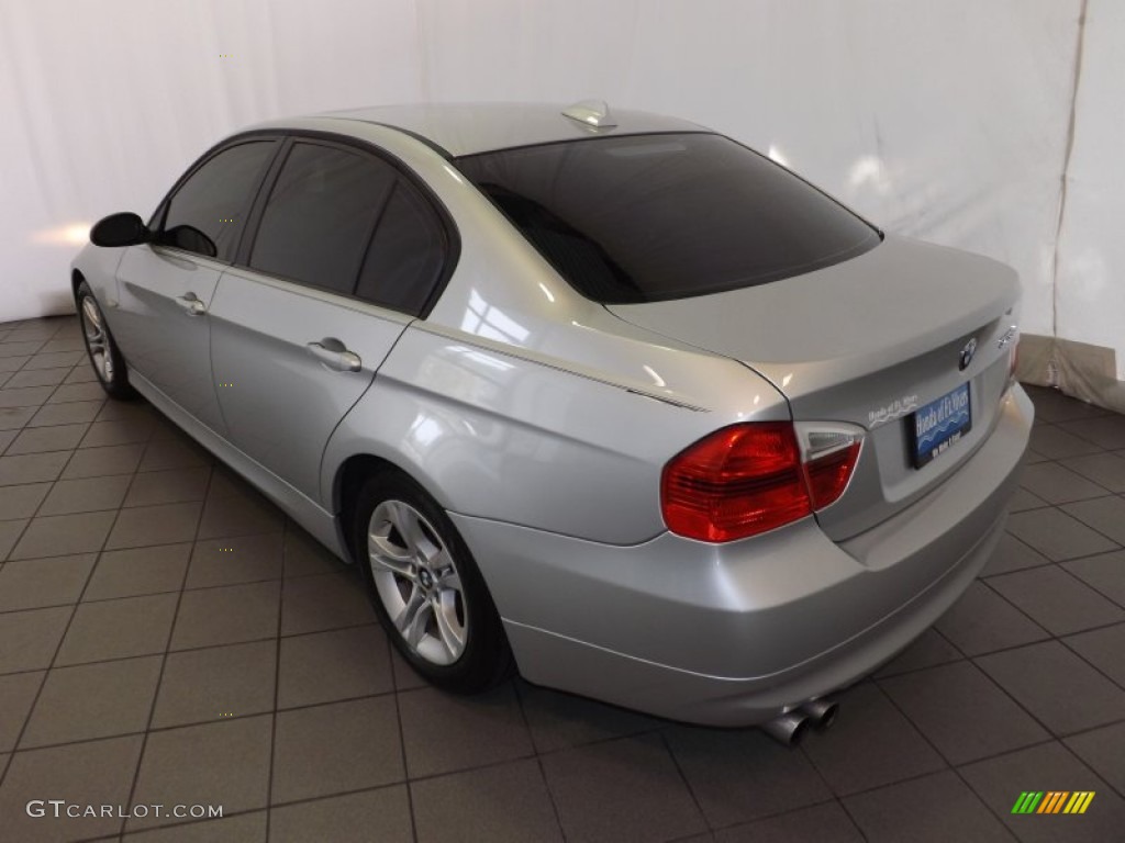 2008 3 Series 328i Sedan - Titanium Silver Metallic / Saddle Brown/Black photo #6