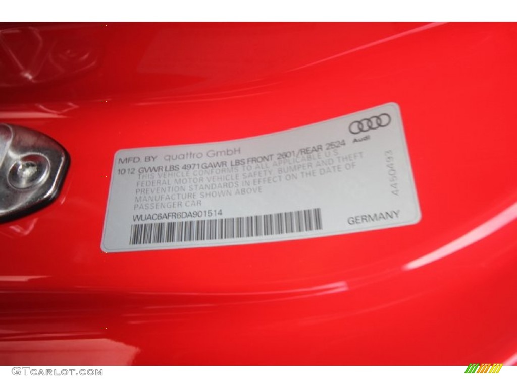 2013 Audi RS 5 4.2 FSI quattro Coupe Info Tag Photo #89257876