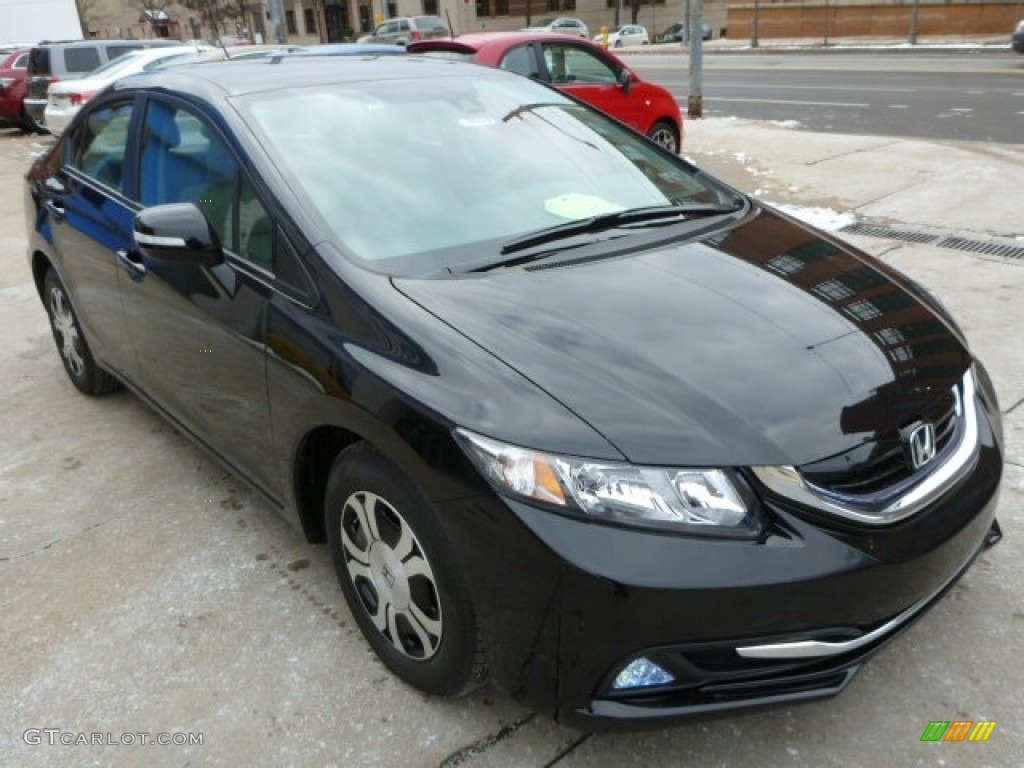 Crystal Black Pearl 2013 Honda Civic Hybrid Sedan Exterior Photo #89260099