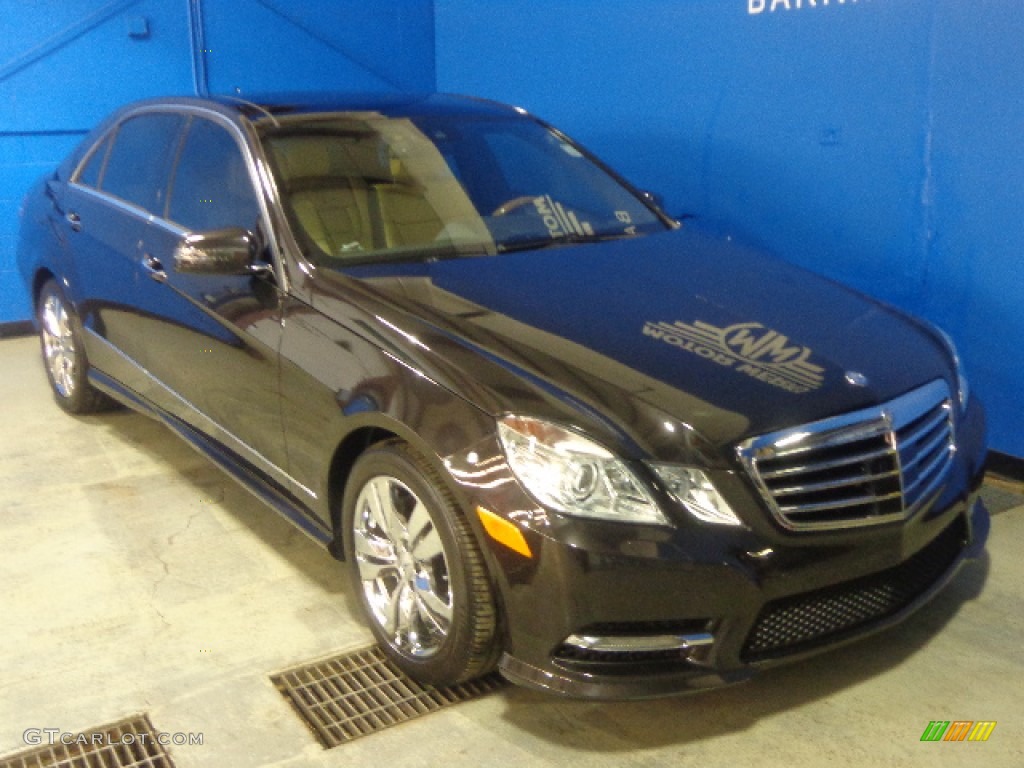 2012 E 350 BlueTEC Sedan - designo Mocha Black / Almond/Black photo #1