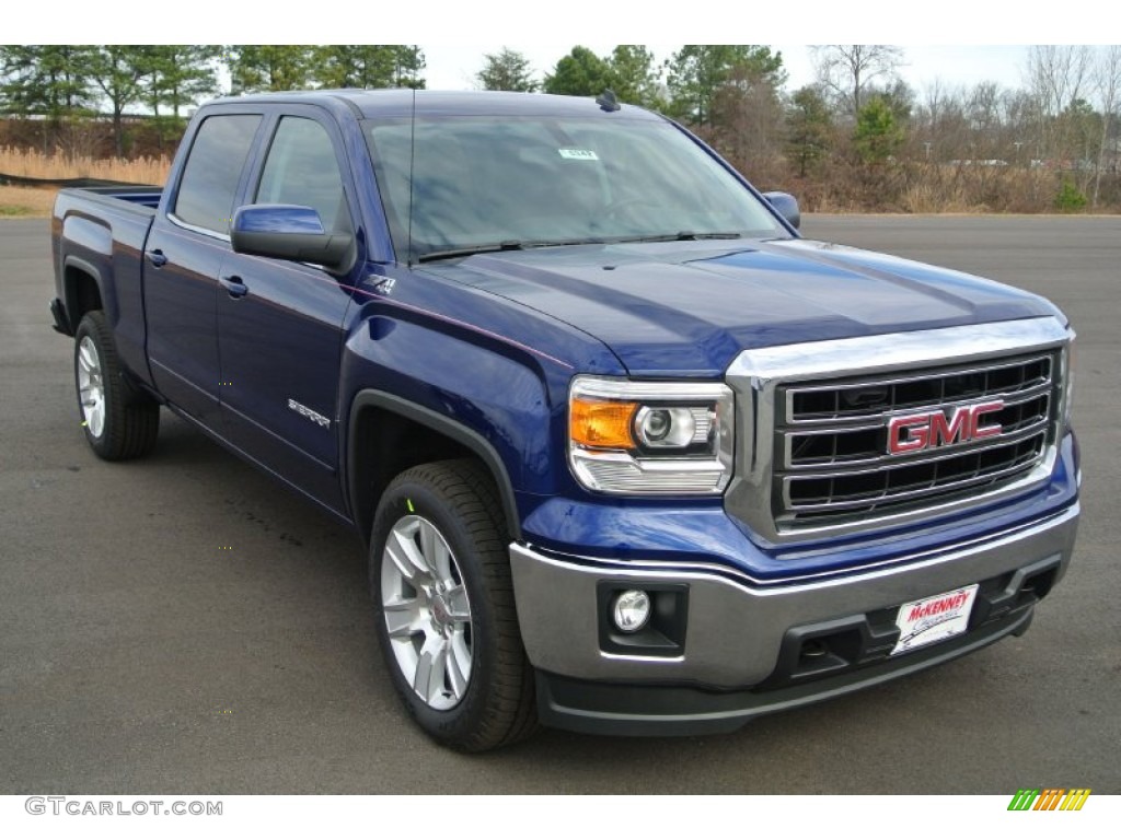 2014 Sierra 1500 SLE Crew Cab 4x4 - Cobalt Blue Metallic / Jet Black photo #1