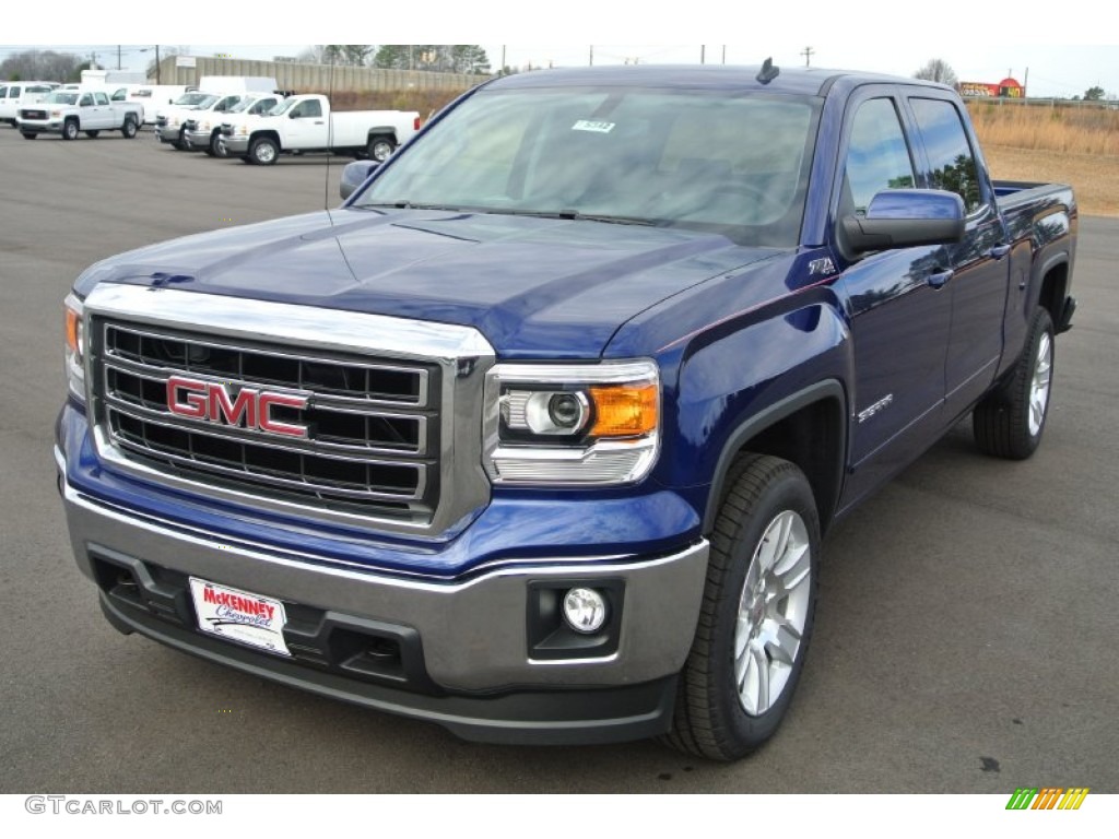 2014 Sierra 1500 SLE Crew Cab 4x4 - Cobalt Blue Metallic / Jet Black photo #2