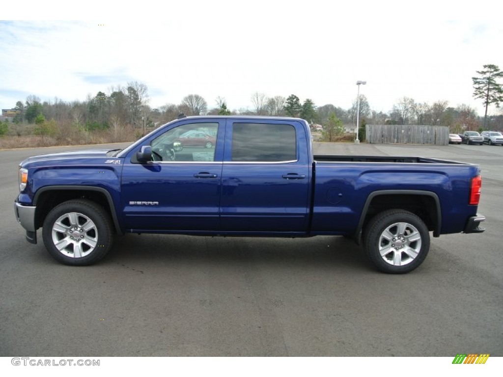Cobalt Blue Metallic 2014 GMC Sierra 1500 SLE Crew Cab 4x4 Exterior Photo #89268656