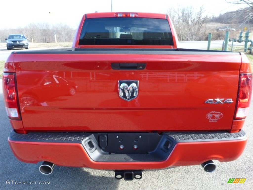 2014 1500 Express Quad Cab 4x4 - Flame Red / Black/Diesel Gray photo #3