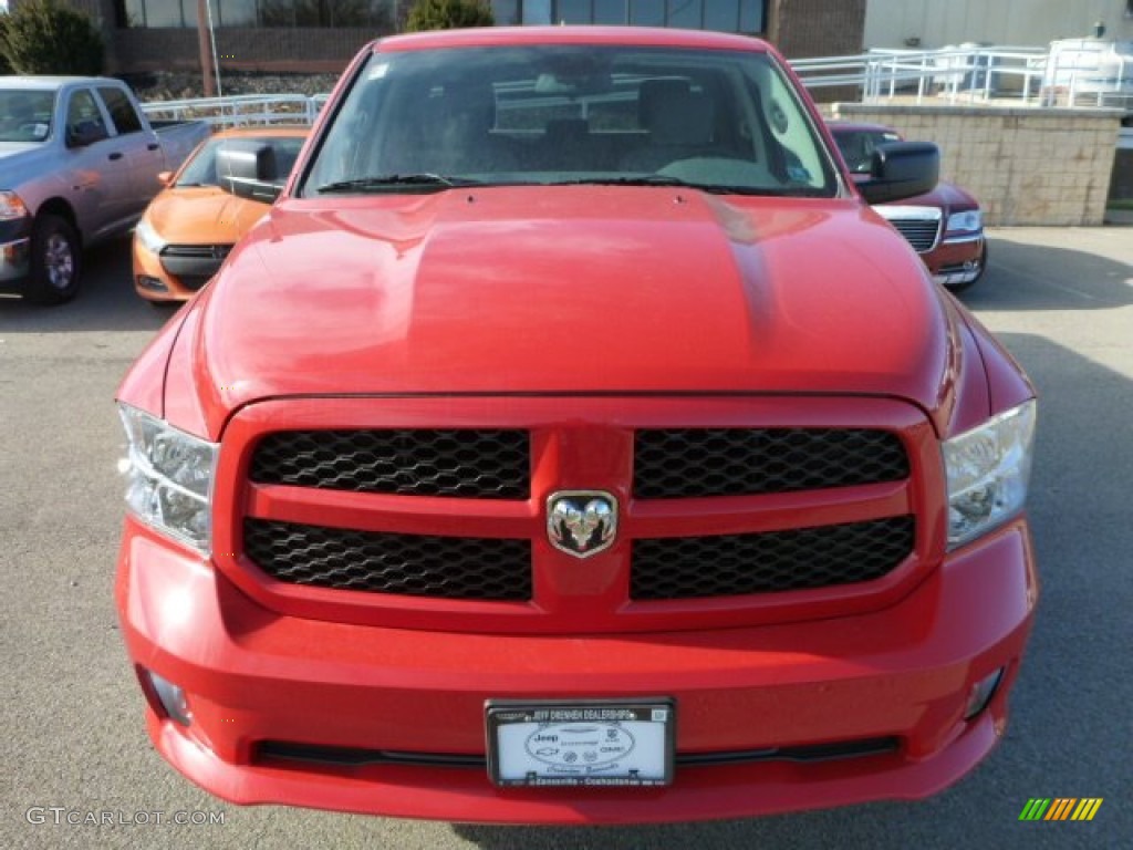 2014 1500 Express Quad Cab 4x4 - Flame Red / Black/Diesel Gray photo #10