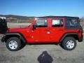 2014 Flame Red Jeep Wrangler Unlimited Sport 4x4  photo #2