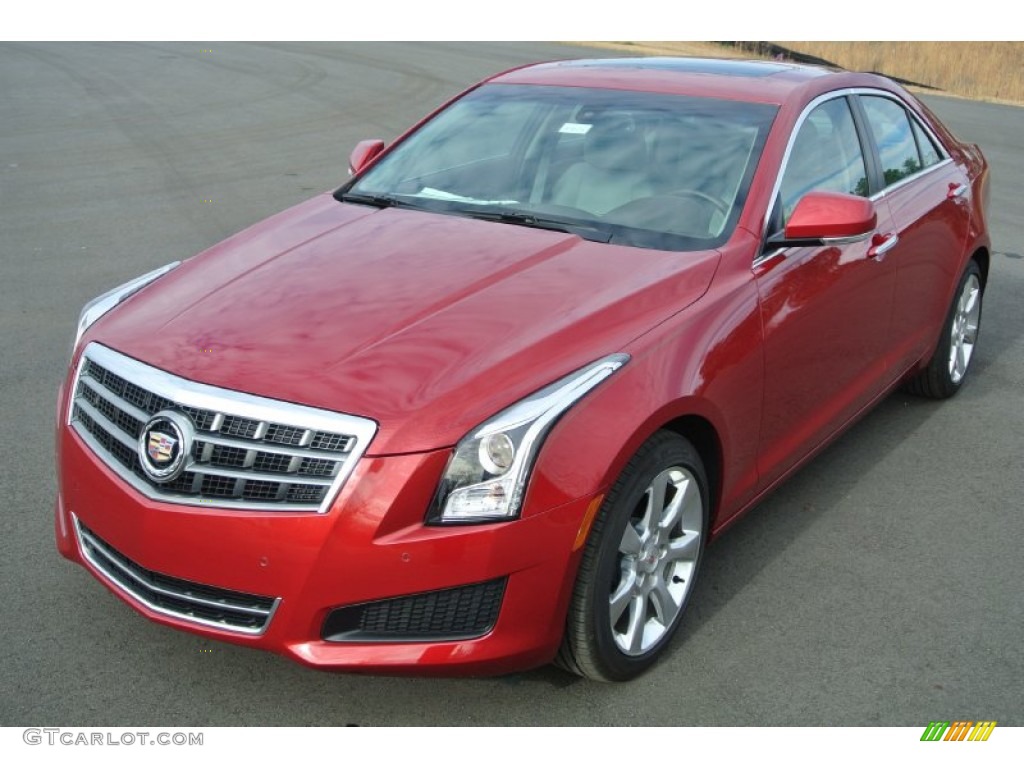 2013 ATS 2.5L Luxury - Crystal Red Tintcoat / Light Platinum/Brownstone Accents photo #2