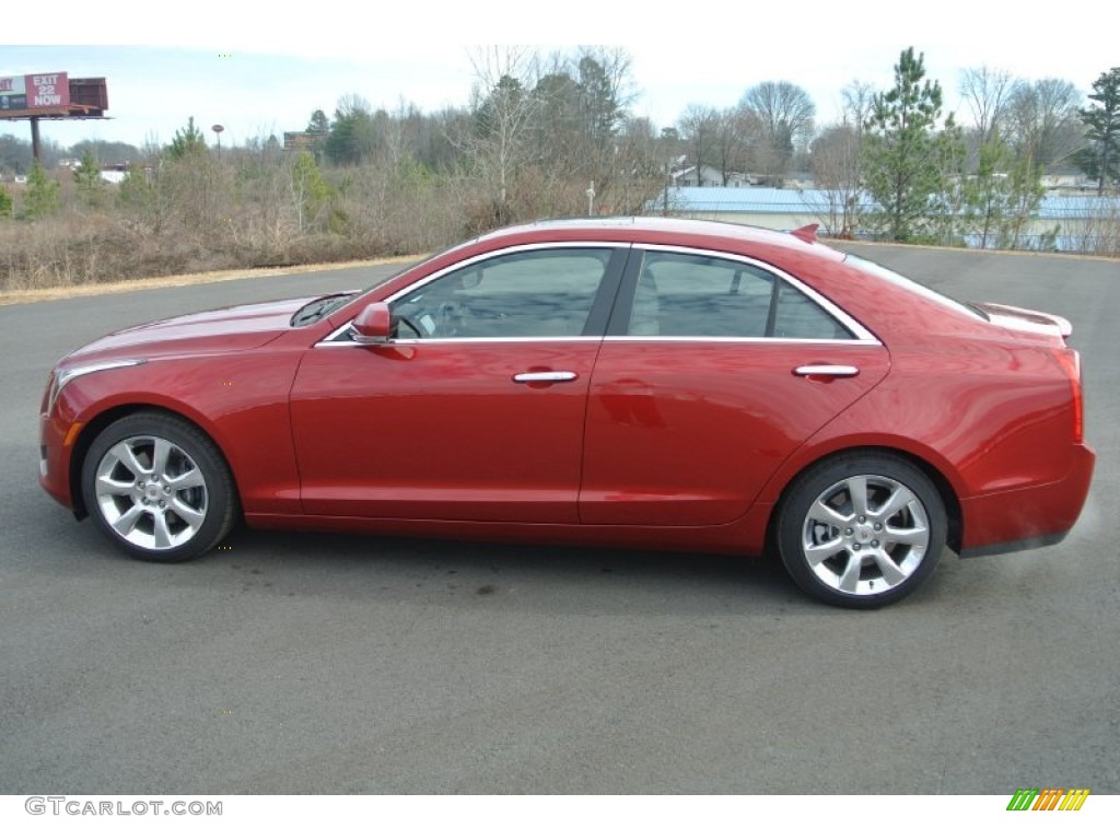 2013 ATS 2.5L Luxury - Crystal Red Tintcoat / Light Platinum/Brownstone Accents photo #3