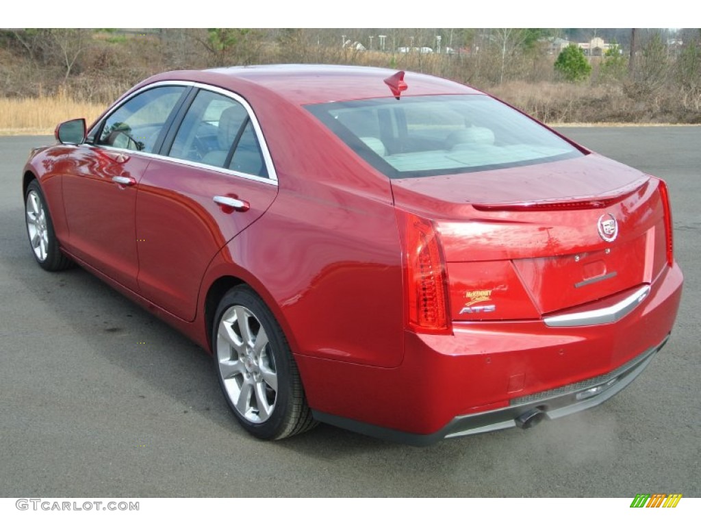 2013 ATS 2.5L Luxury - Crystal Red Tintcoat / Light Platinum/Brownstone Accents photo #4