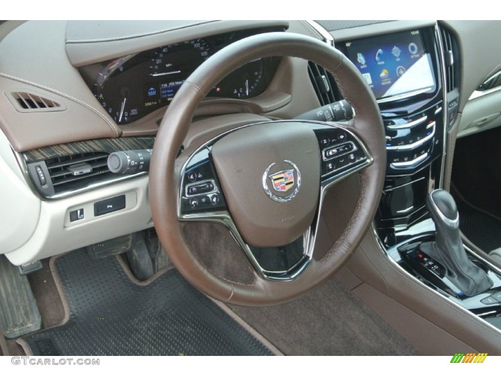 2013 Cadillac ATS 2.5L Luxury Light Platinum/Brownstone Accents Dashboard Photo #89272709