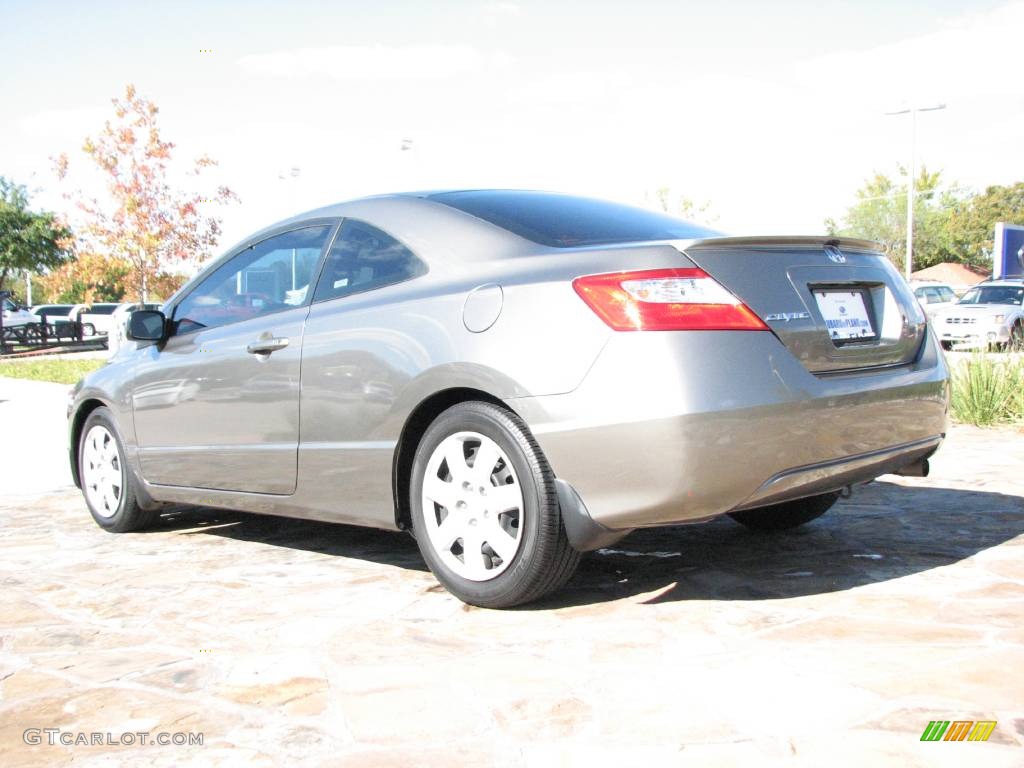 2007 Civic LX Coupe - Galaxy Gray Metallic / Gray photo #5