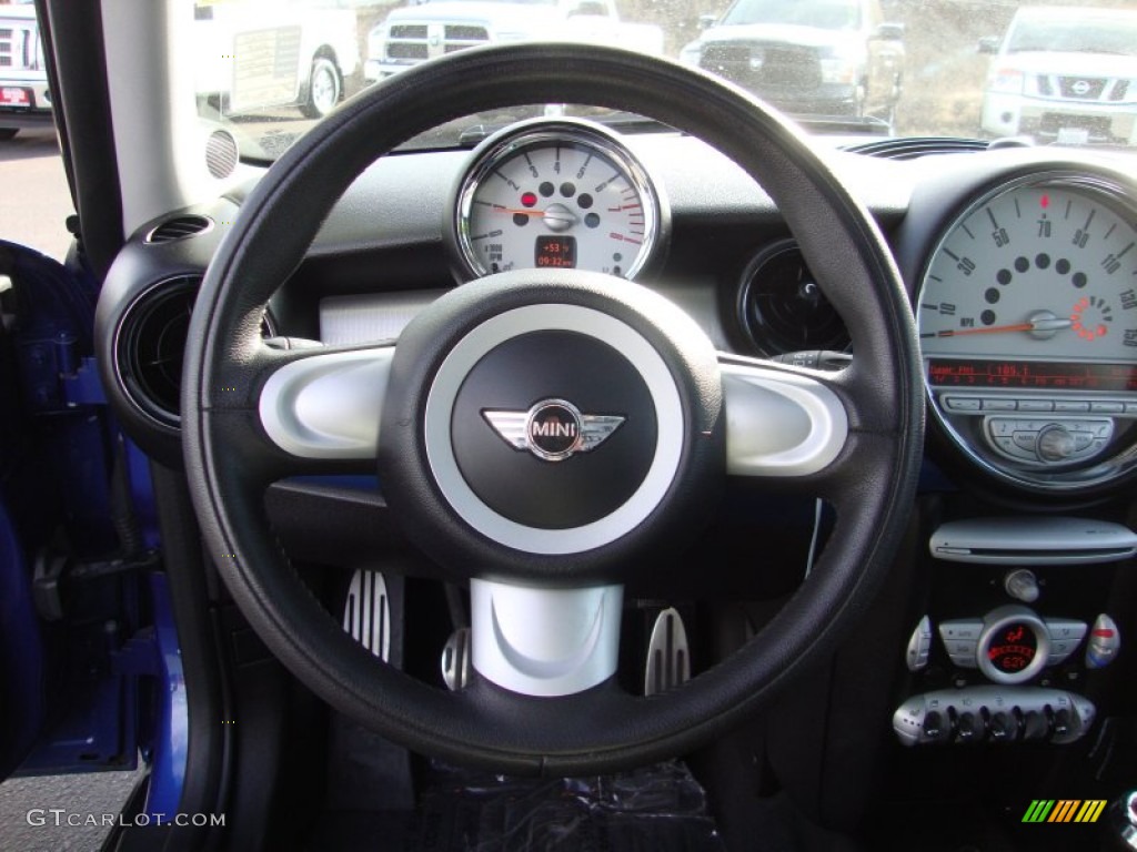 2008 Mini Cooper S Clubman Blue/Carbon Black Steering Wheel Photo #89276004