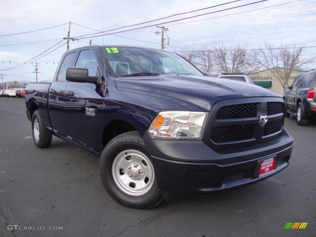 2013 1500 Tradesman Quad Cab - True Blue Pearl / Black/Diesel Gray photo #1