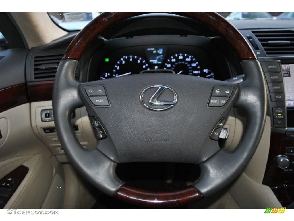 2010 Lexus LS 460 L AWD Cashmere Steering Wheel Photo #89281327