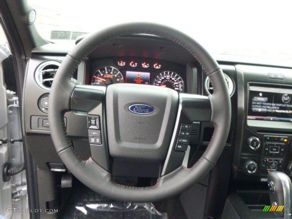 2014 Ford F150 FX4 Tremor Regular Cab 4x4 FX Appearance Black Leather/Alcantara Steering Wheel Photo #89282394