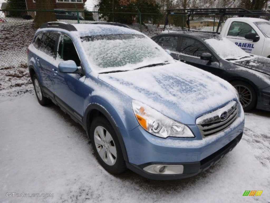 2010 Outback 2.5i Premium Wagon - Sky Blue Metallic / Warm Ivory photo #1