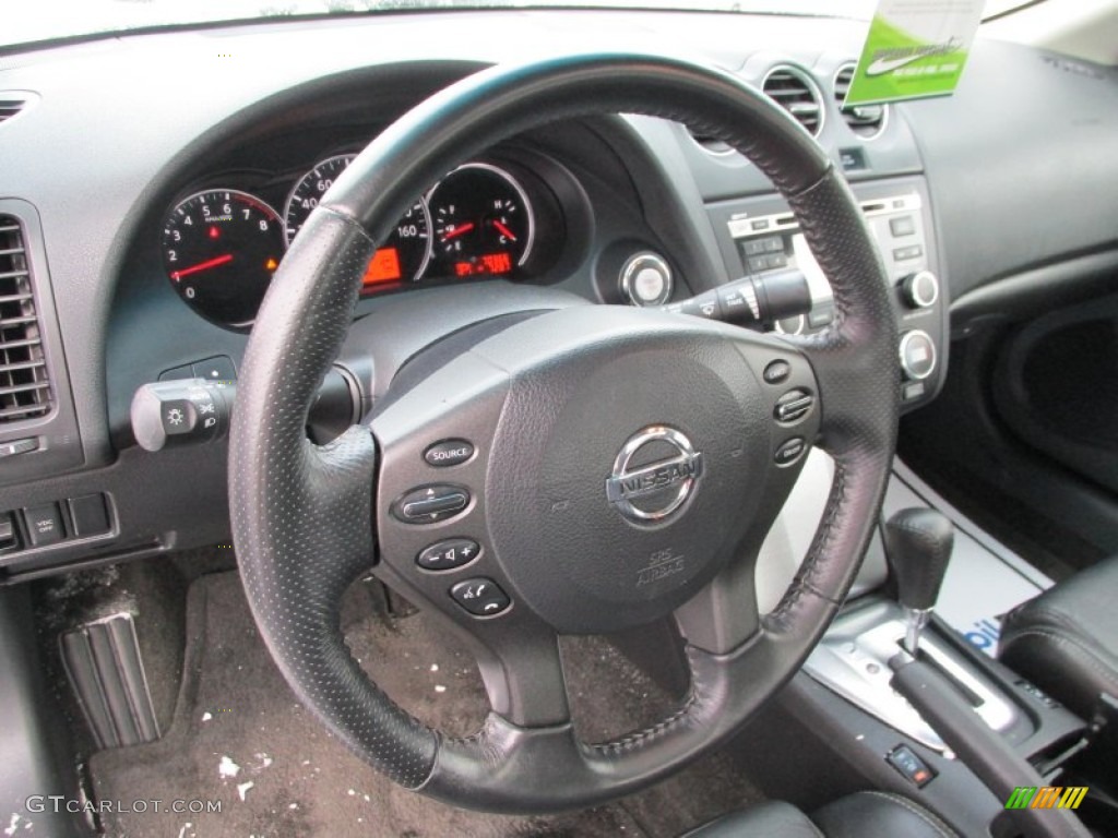 2010 Nissan Altima 2.5 S Coupe Charcoal Steering Wheel Photo #89284791