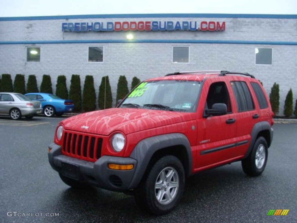 2004 Liberty Sport 4x4 - Flame Red / Dark Slate Gray photo #1