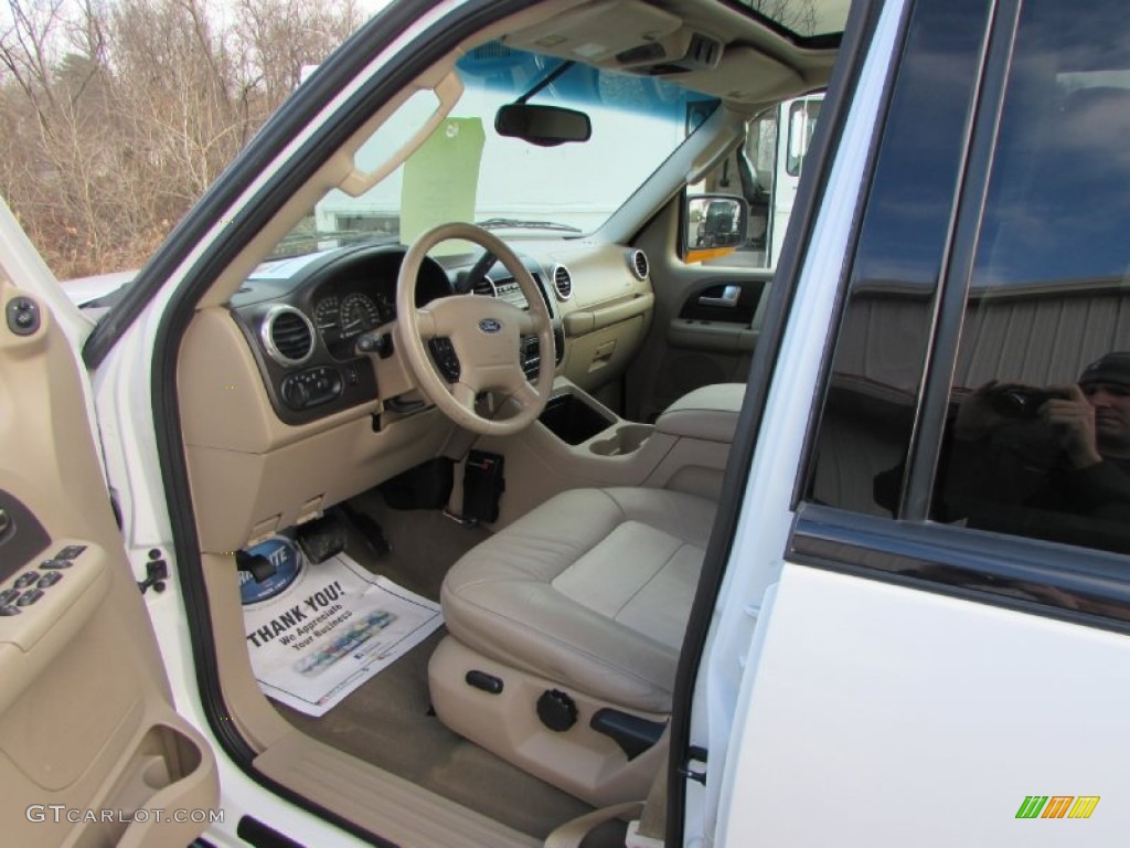 2003 Expedition Eddie Bauer 4x4 - Oxford White / Medium Parchment photo #31