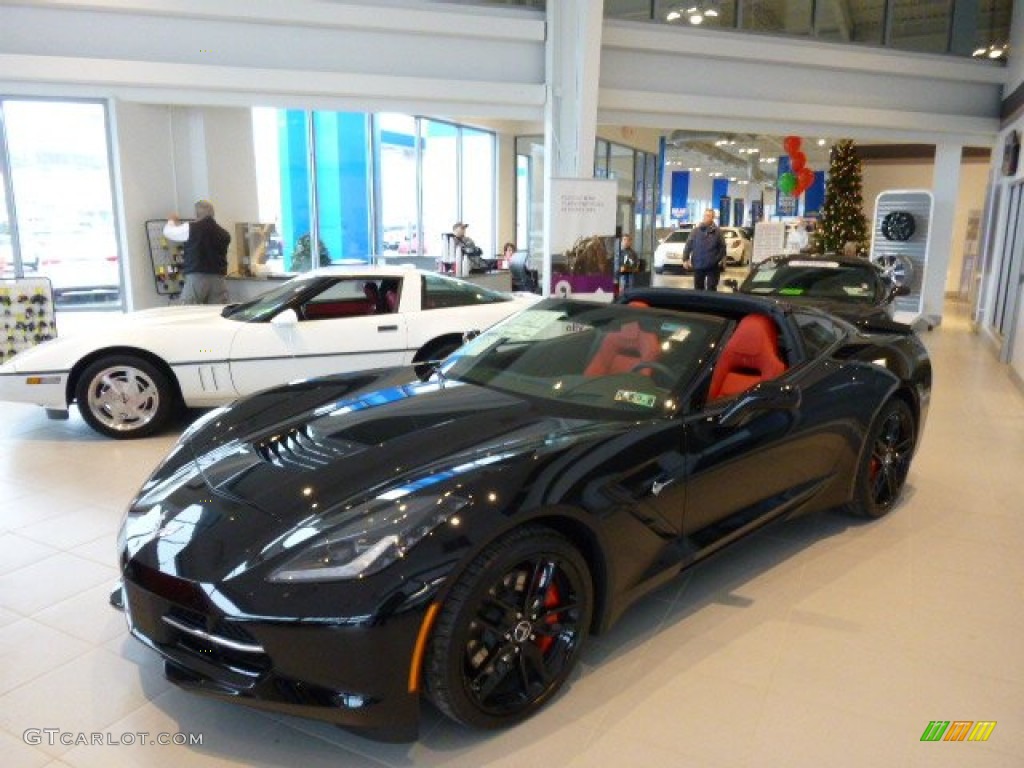 2014 Corvette Stingray Coupe Z51 - Black / Adrenaline Red photo #1