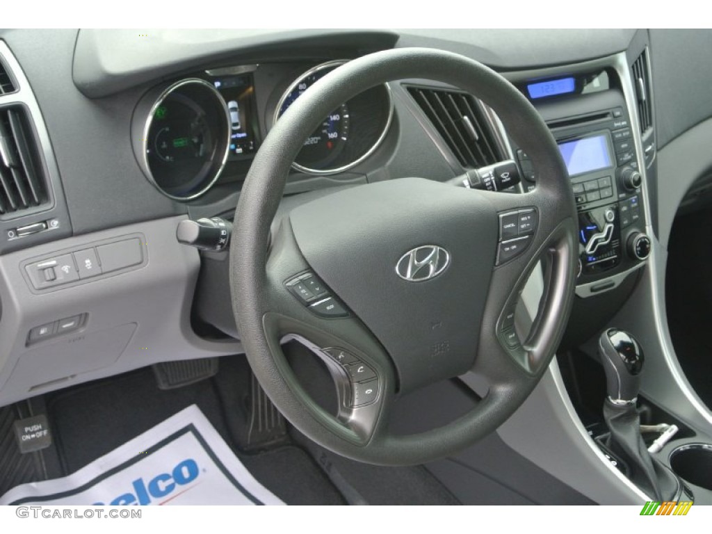 2012 Sonata Hybrid - Hyper Silver Metallic / Gray photo #25