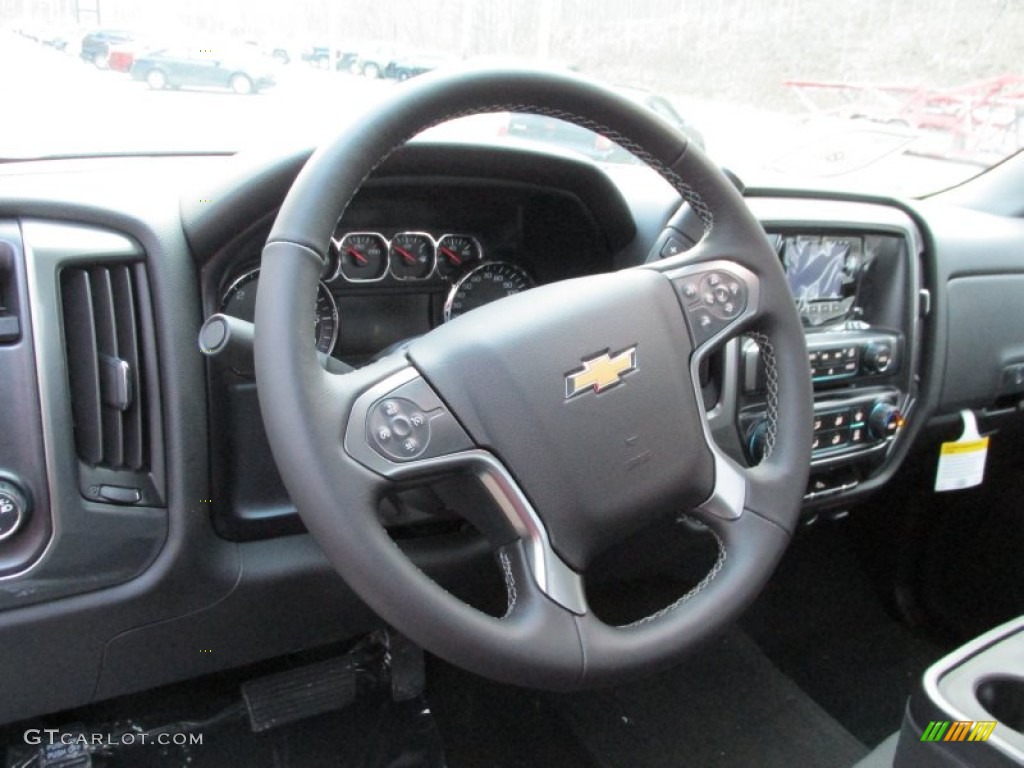 2014 Chevrolet Silverado 1500 LT Regular Cab 4x4 Jet Black Steering Wheel Photo #89298786