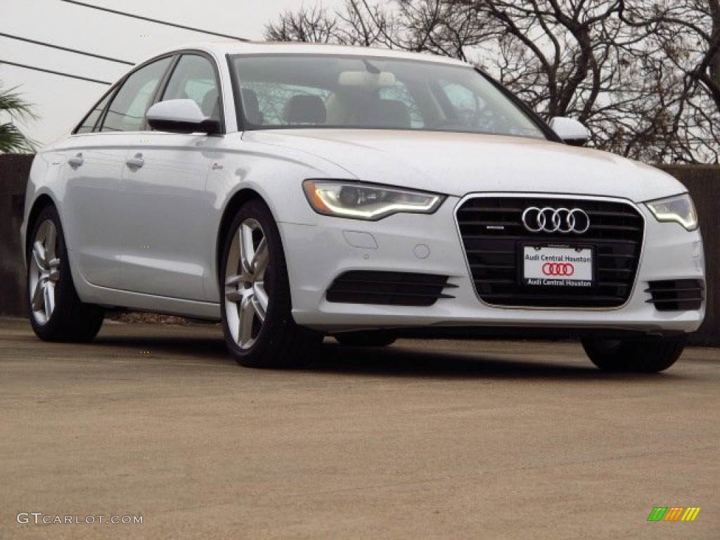 2014 A6 3.0T quattro Sedan - Glacier White Metallic / Velvet Beige photo #1