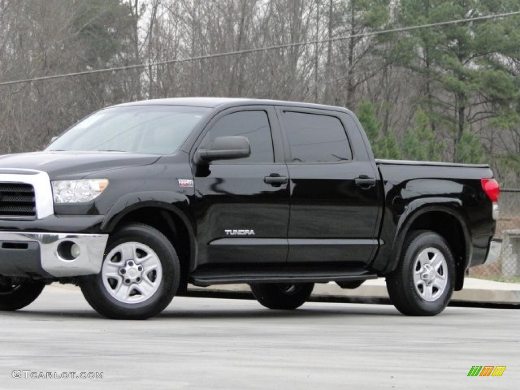 2008 Tundra SR5 CrewMax 4x4 - Black / Beige photo #28