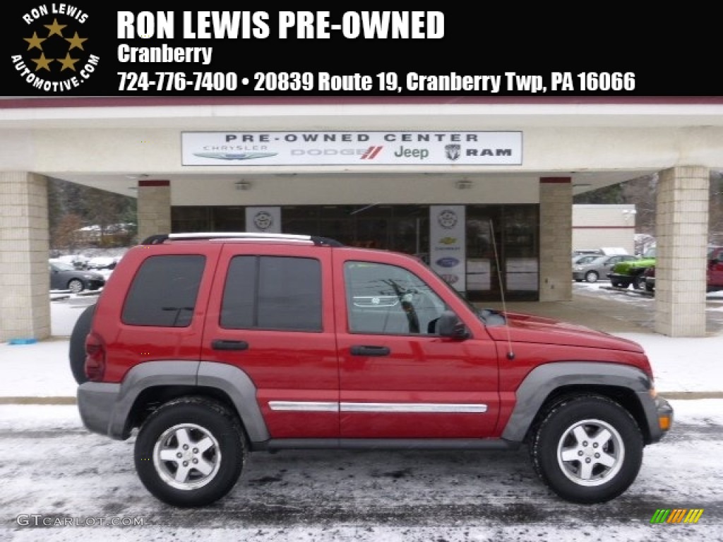 2006 Liberty Sport 4x4 - Inferno Red Pearl / Medium Slate Gray photo #1