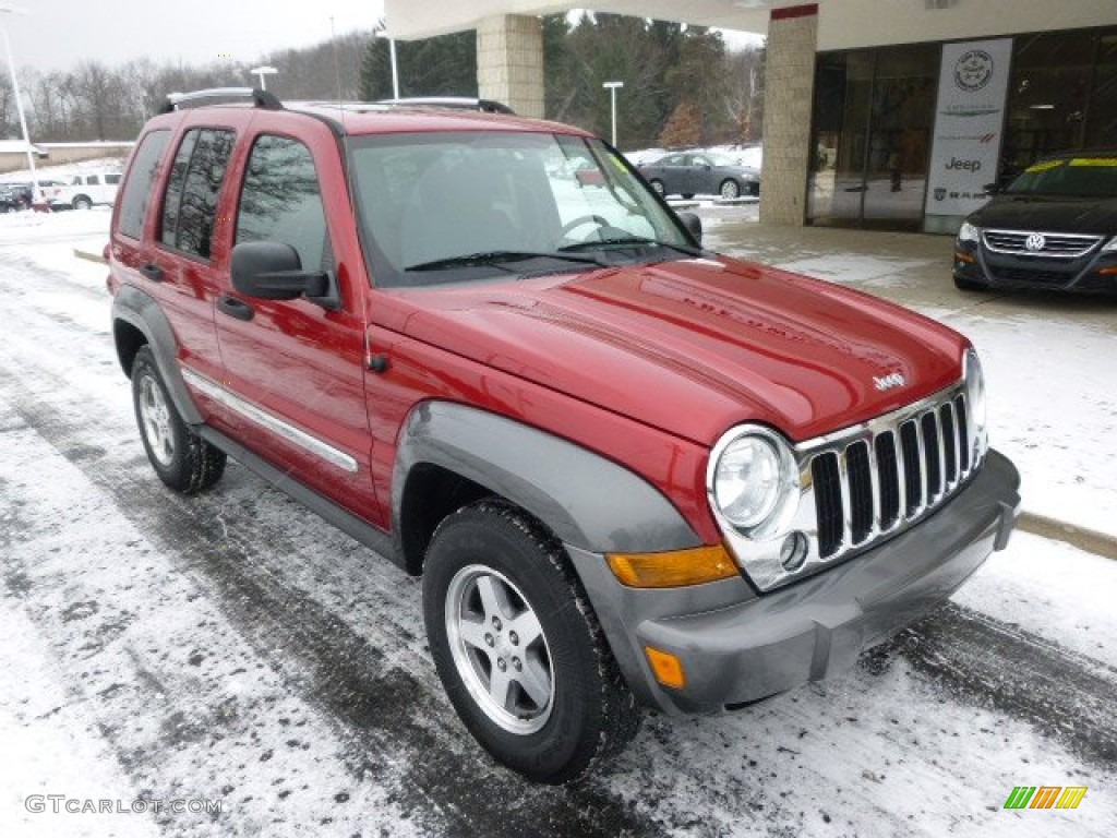 2006 Liberty Sport 4x4 - Inferno Red Pearl / Medium Slate Gray photo #2