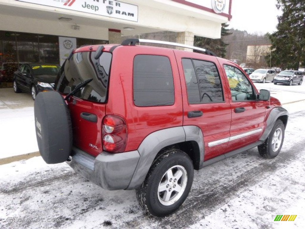 2006 Liberty Sport 4x4 - Inferno Red Pearl / Medium Slate Gray photo #8