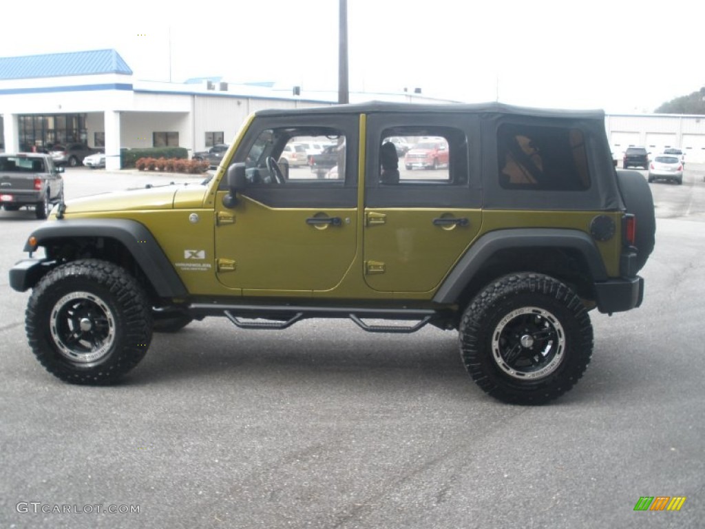 2007 Wrangler Unlimited X 4x4 - Rescue Green Metallic / Dark Slate Gray/Medium Slate Gray photo #6