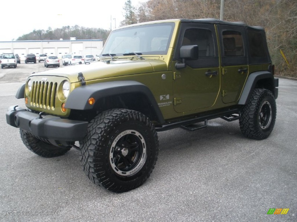 2007 Wrangler Unlimited X 4x4 - Rescue Green Metallic / Dark Slate Gray/Medium Slate Gray photo #7