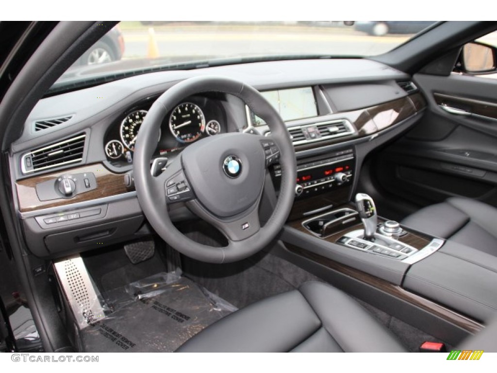 Black Interior 2013 BMW 7 Series 750Li xDrive Sedan Photo #89306300
