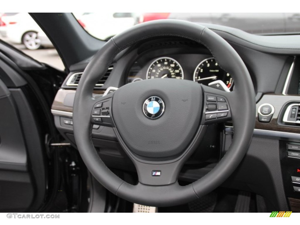 2013 BMW 7 Series 750Li xDrive Sedan Black Steering Wheel Photo #89306423