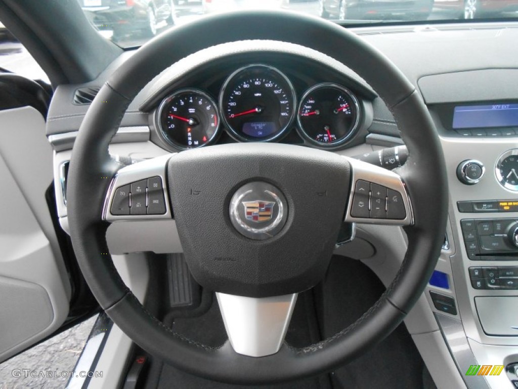 2014 Cadillac CTS Coupe Light Titanium/Ebony Steering Wheel Photo #89307074