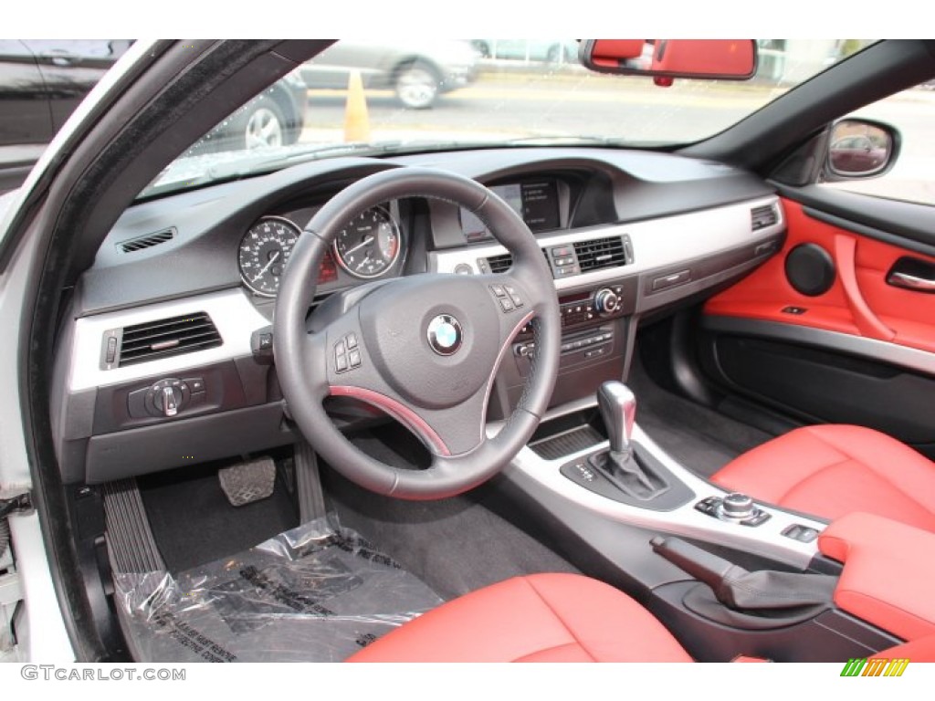 Coral Red/Black Dakota Leather Interior 2011 BMW 3 Series 328i Convertible Photo #89311383