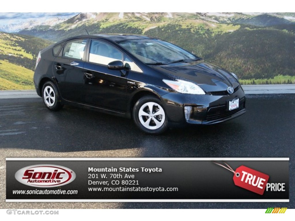 2014 Prius Three Hybrid - Black / Misty Gray photo #1