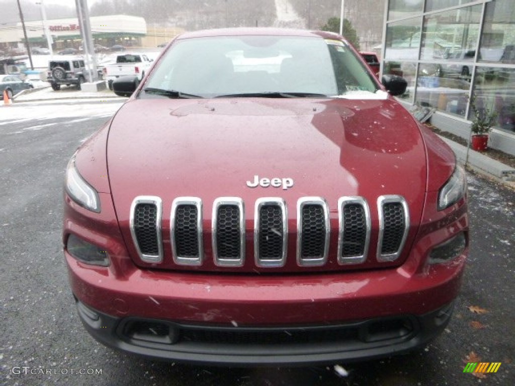 Deep Cherry Red Crystal Pearl 2014 Jeep Cherokee Sport 4x4 Exterior Photo #89324210
