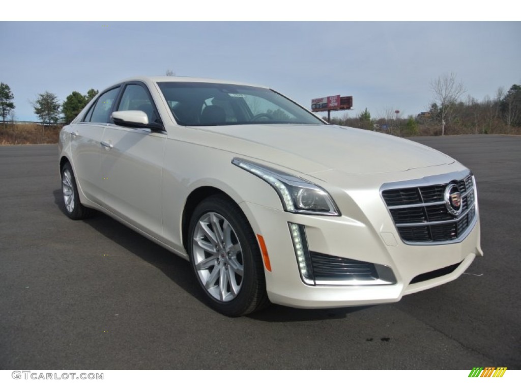 White Diamond Tricoat 2014 Cadillac CTS Luxury Sedan Exterior Photo #89325443