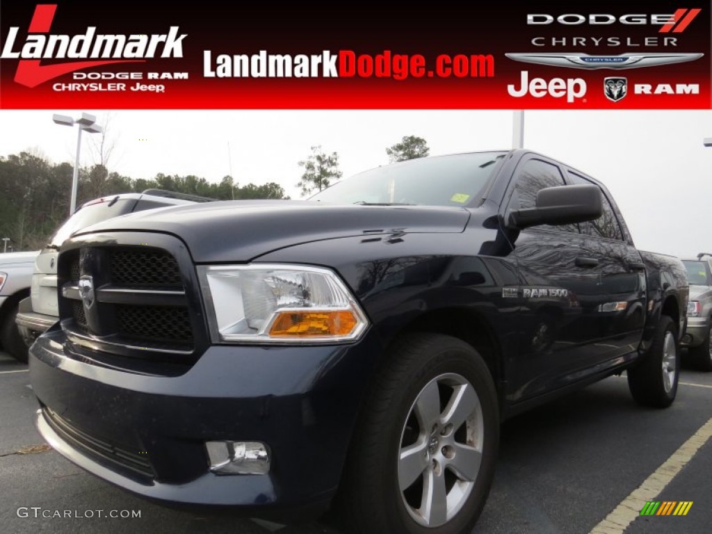 2012 Ram 1500 Express Crew Cab - True Blue Pearl / Dark Slate Gray/Medium Graystone photo #1