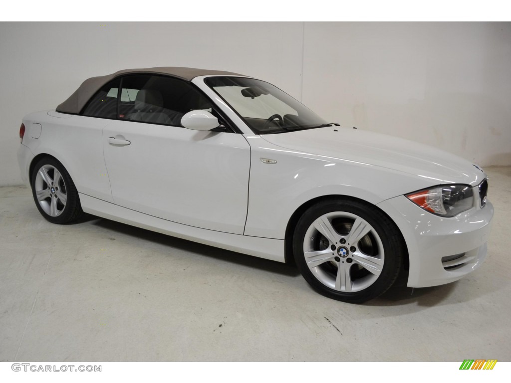 2008 1 Series 128i Convertible - Alpine White / Savanna Beige photo #2