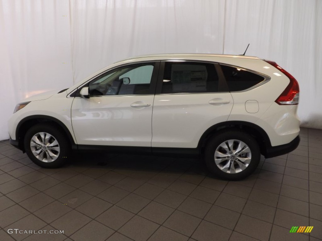 2014 CR-V EX-L - White Diamond Pearl / Beige photo #8