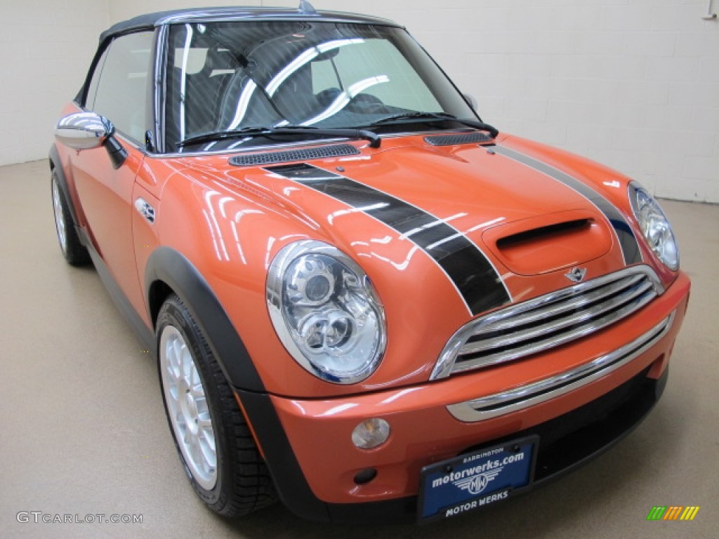 2005 Cooper S Convertible - Hot Orange Metallic / Space Grey/Panther Black photo #1